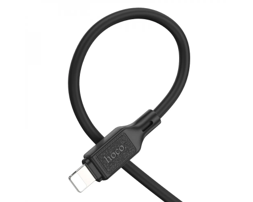 Дата кабель USB-C to Lightning 1.0m Cool silicone PD 20W X90 black HOCO (6931474788382)