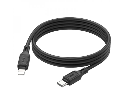 Дата кабель USB-C to Lightning 1.0m Cool silicone PD 20W X90 black HOCO (6931474788382)