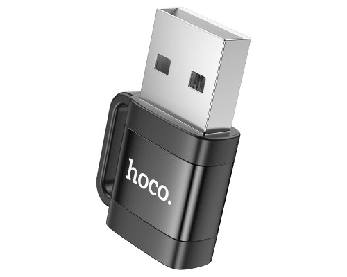 Перехідник UA31D USB M to USB-C F USB2.0 Black HOCO (6942007628143)