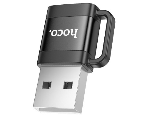 Перехідник UA31D USB M to USB-C F USB2.0 Black HOCO (6942007628143)