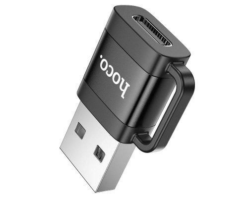 Перехідник UA31D USB M to USB-C F USB2.0 Black HOCO (6942007628143)