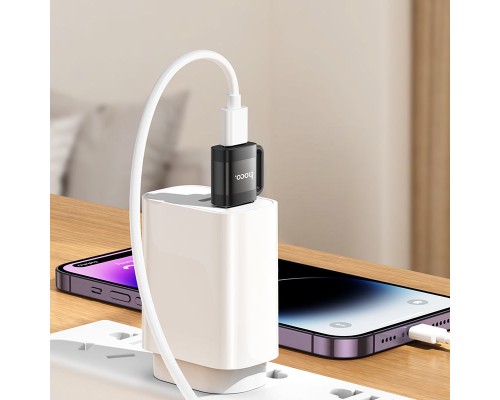 Перехідник UA31D USB M to USB-C F USB2.0 Black HOCO (6942007628143)
