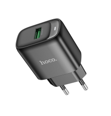 Мережевий зарядний пристрій HOCO C140A Smart single port QC3.0 charger(EU) Black (6942007627788)