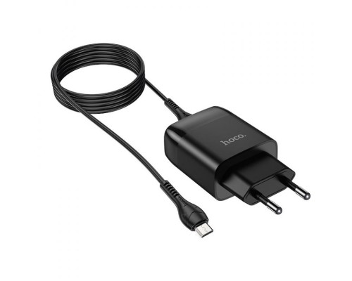 Зарядний пристрій HOCO C72Q Glorious USB QC3.0 + cable USB to Micro 5P 18W Black (6931474732521)