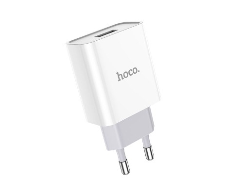 Мережевий зарядний пристрій з кабелем HOCO C81A Asombroso single port charger set(Micro) 10.5W White (6931474727954)