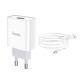 Мережевий зарядний пристрій з кабелем HOCO C81A Asombroso single port charger set(Micro) 10.5W White (6931474727954)