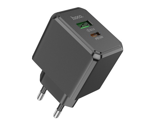 Зарядний пристрій HOCO CS14A Ocean 1xUSB-C PD20W + 1xUSB QC3.0 Black (6942007603898)