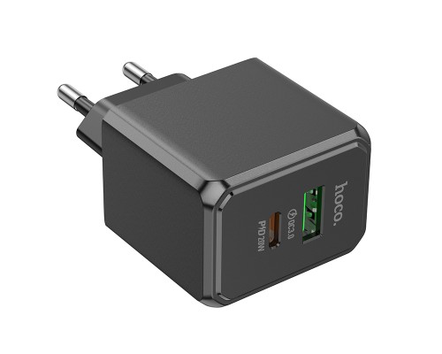 Зарядний пристрій HOCO CS14A Ocean 1xUSB-C PD20W + 1xUSB QC3.0 Black (6942007603898)