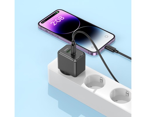 Зарядний пристрій HOCO CS14A Ocean 1xUSB-C PD20W + 1xUSB QC3.0 Black (6942007603898)