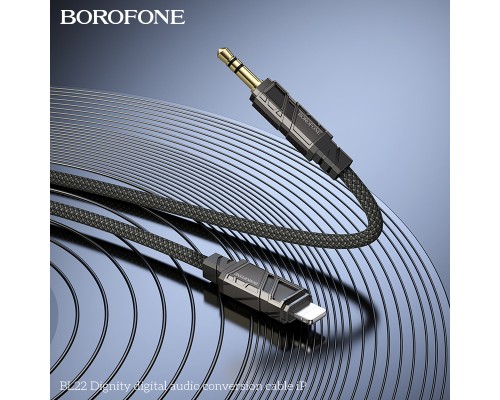 Кабель мультимедійний Lightning to 3.5mm M 1.0m BL22 black BOROFONE (6941991117749)