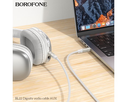 Кабель мультимедійний Lightning to 3.5mm M 1.0m BL22 black BOROFONE (6941991117749)