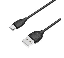 Кабель BOROFONE BX19 USB to Type-C 3A, 1m, PVC, TPE connectors, Black (6931474701794)