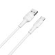 Дата кабель USB 2.0 AM to USB-C 1.0m 3A silicone BX30 white BOROFONE (6931474706935)