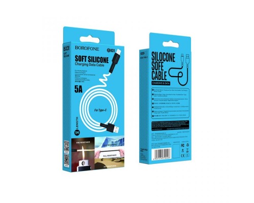 Дата кабель USB 2.0 AM to USB-C 1.0m 3A silicone BX31 white BOROFONE (6931474710406)
