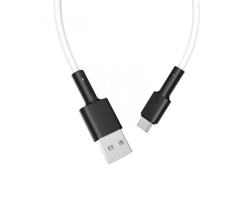 Дата кабель USB 2.0 AM to USB-C 1.0m 3A silicone BX31 white BOROFONE (6931474710406)