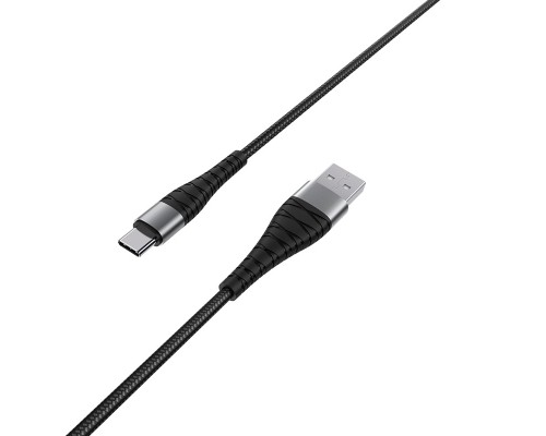 Дата кабель USB 2.0 AM to USB-C 1.0m 2.4A nylon BX32 black BOROFONE (6931474710451)