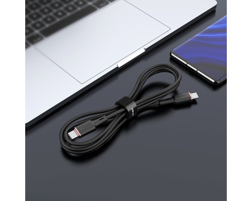 Дата кабель USB-C to USB-C 1.2m 3A 60W silicone C2-03 black Acefast (6974316280729)
