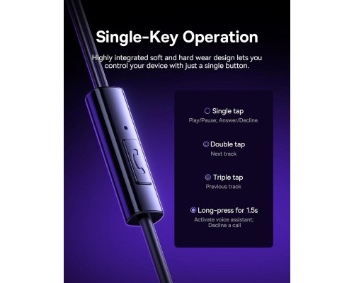 Навушники Baseus Encok CZ11 Wired Earphones Cluster Black (A00164300113-Z1)