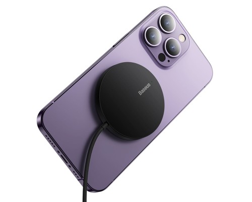 Бездротовий зарядний пристрій Baseus Simple Mini3 Magnetic Wireless Charger 15W Black (CCJJ040001)