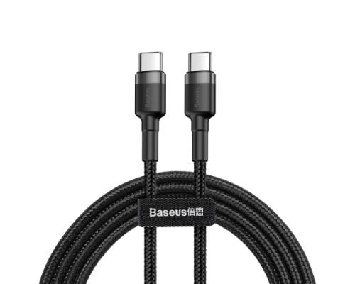 Дата кабель USB-C to USB-C 2.0m USB 3.1 3A grey-black Baseus (CATKLF-HG1)