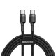 Дата кабель USB-C to USB-C 2.0m USB 3.1 3A grey-black Baseus (CATKLF-HG1)