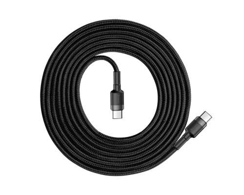 Дата кабель USB-C to USB-C 2.0m USB 3.1 3A grey-black Baseus (CATKLF-HG1)