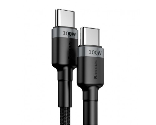 Дата кабель USB-C to USB-C 2.0m USB 3.1 3A grey-black Baseus (CATKLF-HG1)