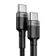 Дата кабель USB-C to USB-C 2.0m USB 3.1 3A grey-black Baseus (CATKLF-HG1)