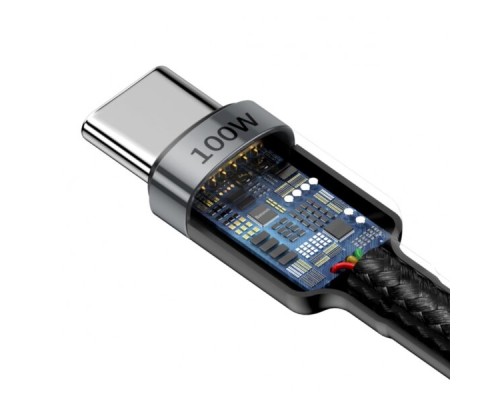 Дата кабель USB-C to USB-C 2.0m USB 3.1 3A grey-black Baseus (CATKLF-HG1)