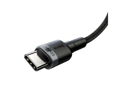 Дата кабель USB-C to USB-C 2.0m USB 3.1 3A grey-black Baseus (CATKLF-HG1)