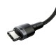 Дата кабель USB-C to USB-C 2.0m USB 3.1 3A grey-black Baseus (CATKLF-HG1)