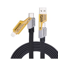 Кабель WUW-X207 USB 3 in 1 65W  black (6972573336524)