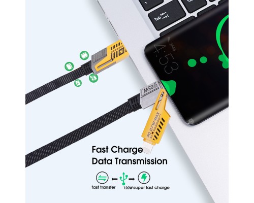 Дата кабель USB-C + USB-A to Lightning+USB-C 1.0m 65W X207 black WUW (6972573336524)