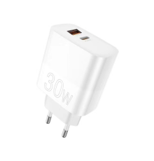 Мережевий зарядний пристрій WUW-C208 30W PD USB-C + USB QC3.0 18W white (6972573333417)
