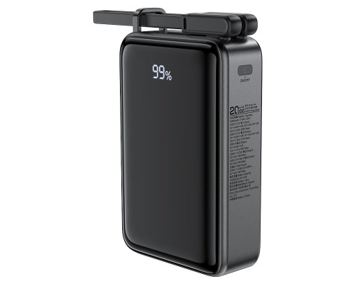 Батарея універсальна Acefast 20000mAh 67W PD/3.0, 20В/3.35A Type-C, USB-A, with cable, Li-ion M4 Black (6974316282723)