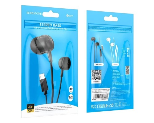 Навушники BOROFONE BM77 Type-C Delicious universal digital earphones with microphone Black (6941991103001) Навушники BOROFONE BM77 Type-C Delicious universal digital earphones with microphone Black (6941991103001)