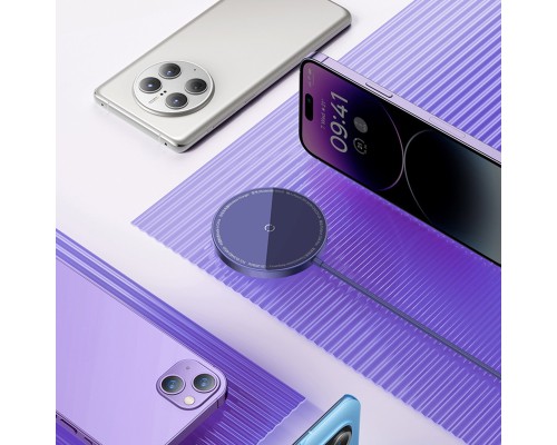 Бездротовий зарядний пристрій Baseus Simple Mini3 Magnetic Wireless Charger 15W Dusty Purple (CCJJ040205) Бездротовий зарядний пристрій Baseus Simple Mini3 Magnetic Wireless Charger 15W Dusty Purple (CCJJ040205)