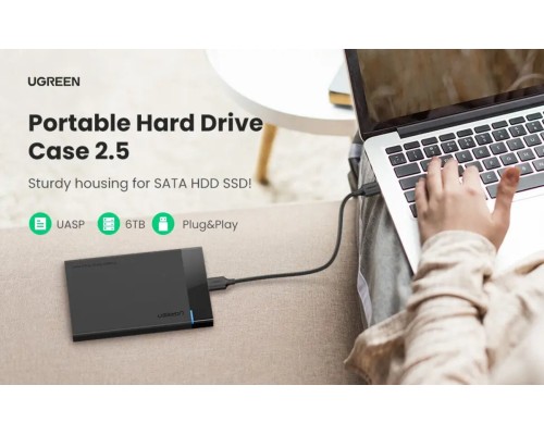 Зовнішня кишеня для накопичувача UGREEN US221 2.5 Inch Hard Drive Box (UGR-30848) (UGR-30848) Зовнішня кишеня для накопичувача UGREEN US221 2.5 Inch Hard Drive Box (UGR-30848) (UGR-30848)