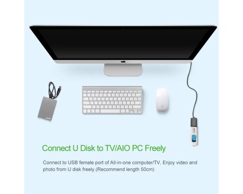 Кабель UGREEN US103 USB 2.0 A Male to A Female Cable 1.5m (Black)(UGR-10315) (UGR-10315)