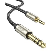 Аудіокабель UGREEN AV127 3.5mm to 6.35mm TRS Stereo Audio Cable 2m (Gray)(UGR-10628) (UGR-10628)