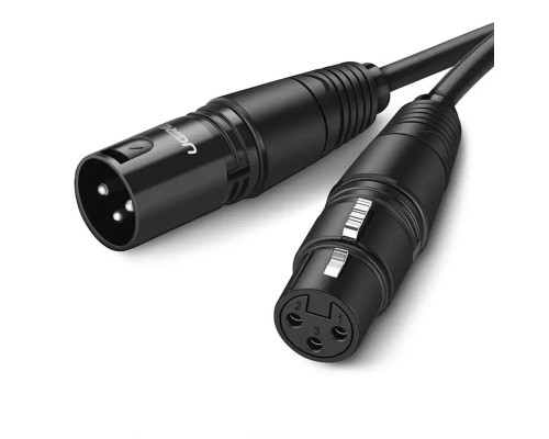 Аудіокабель UGREEN AV130 Cannon Male to Female Microphone Extension Audio Cable 3m (Black)(UGR-20711) (UGR-20711)
