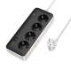 Мережевий подовжувач HOCO AC22 Sunlight 4-bit (PD30W/1C3A) desktop socket (EU/GER)(L=3M) Black (6942007636728)