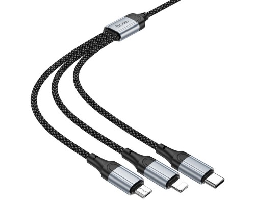 Кабель HOCO X102 Fresh 3-in-1 charging data cable (iP+Micro+Type-C) Black (6942007608794) Кабель HOCO X102 Fresh 3-in-1 charging data cable (iP+Micro+Type-C) Black (6942007608794)