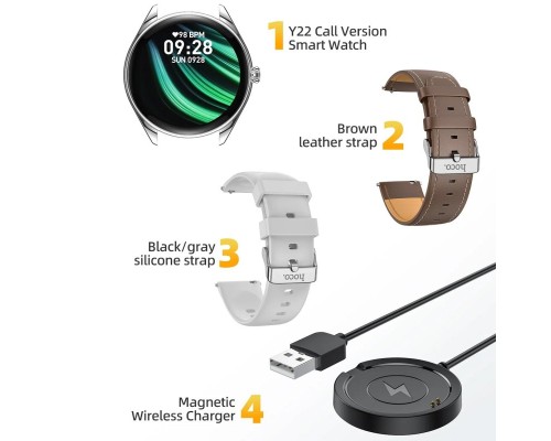 Смарт-годинник HOCO Y22 AMOLED Smart sports watch(call version) Black (6942007628983)
