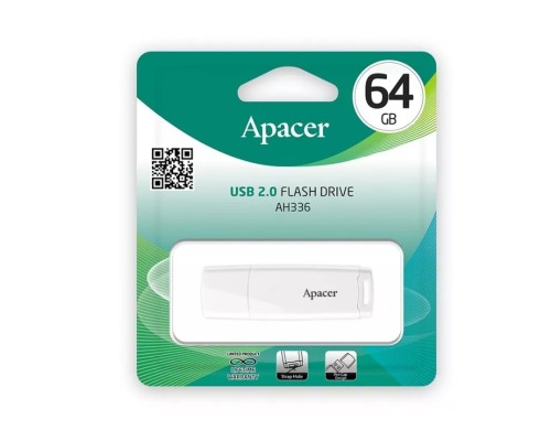 Флеш-накопичувач Apacer USB 2.0 AH336 64Gb White (AP64GAH336W-1) Флеш-накопичувач Apacer USB 2.0 AH336 64Gb White (AP64GAH336W-1)