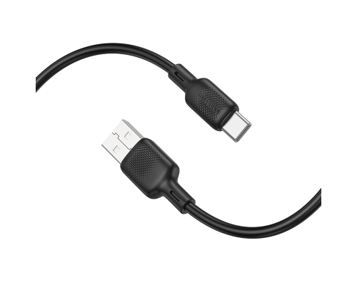 Дата кабель USB 2.0 AM to USB-C 2.0m silicone black BOROFONE (6941991115509)