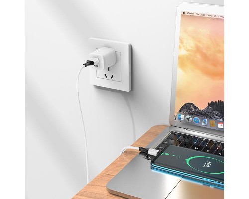 Дата кабель USB 2.0 AM to USB-C 1.0m 3A silicone white BOROFONE (6974443384796)