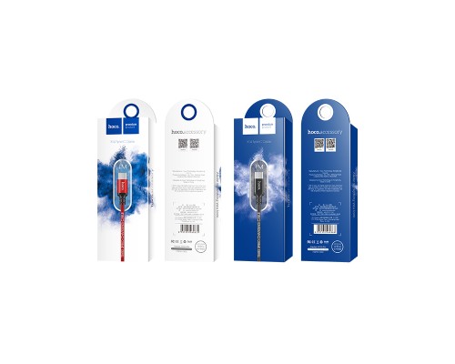 Дата кабель USB 2.0 AM to USB-C 1.0m 3A nylon black HOCO (6957531062868)