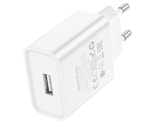 Зарядний пристрій BOROFONE BA74A USB 10.5W white (6974443388640)