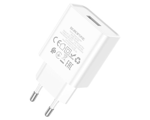 Зарядний пристрій BOROFONE BA74A USB 10.5W white (6974443388640)